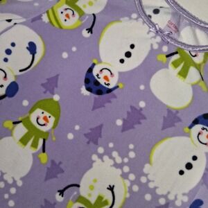 Carters Super Comfy Kids Girls Snowman‎ Print Fleece Nightgown Pajama Dress L
